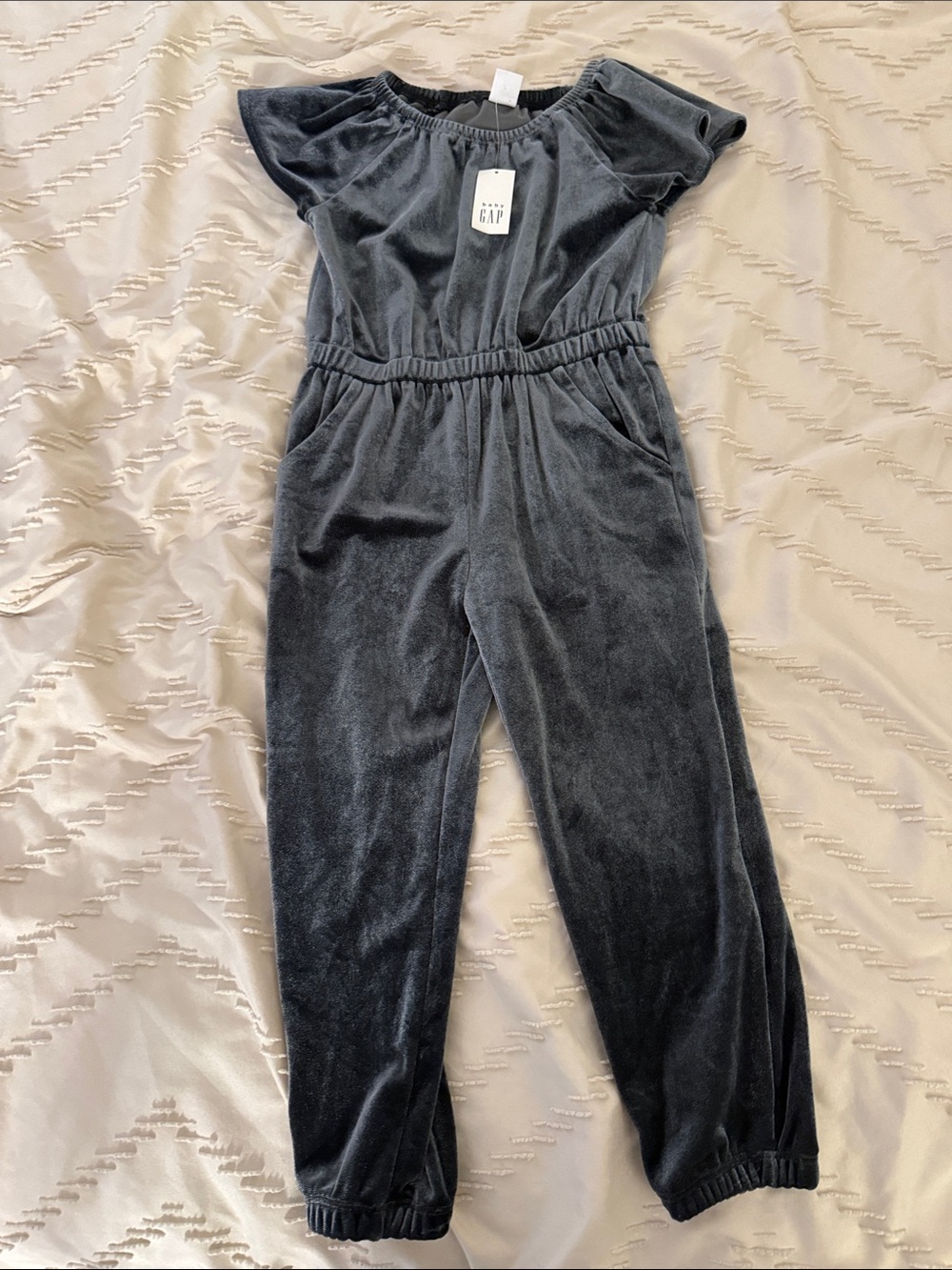 GAP Kids Charcoal Velour Jumpsuit